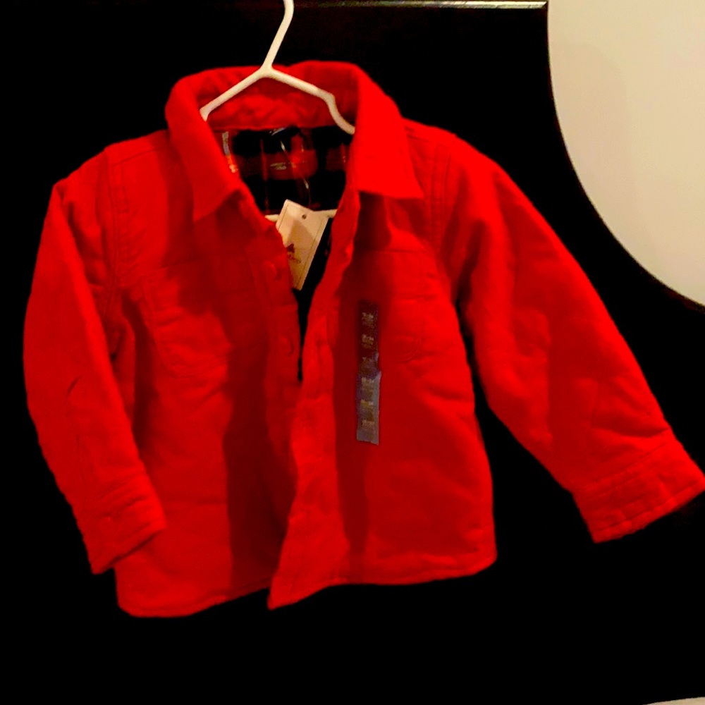 Baby Gap red flannel lined button-up shirt. 18-24 months, New with tags.